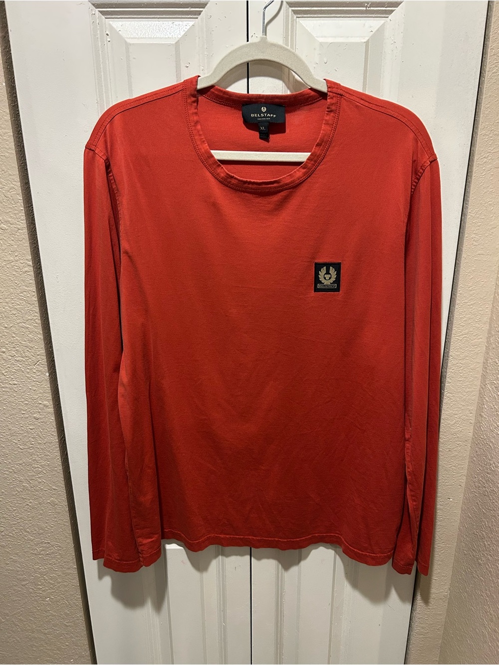 Belstaff Logo-Appliquéd Cotton -Jersey T-Shirt Long Sleeve , XL